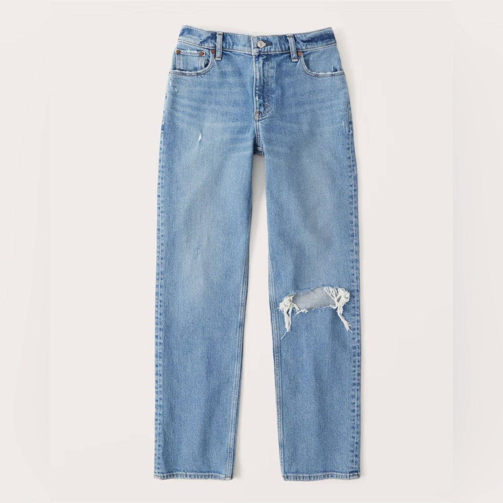 Abercrombie & Fitch Curve Love 90s Straight Jean Low Rise 24